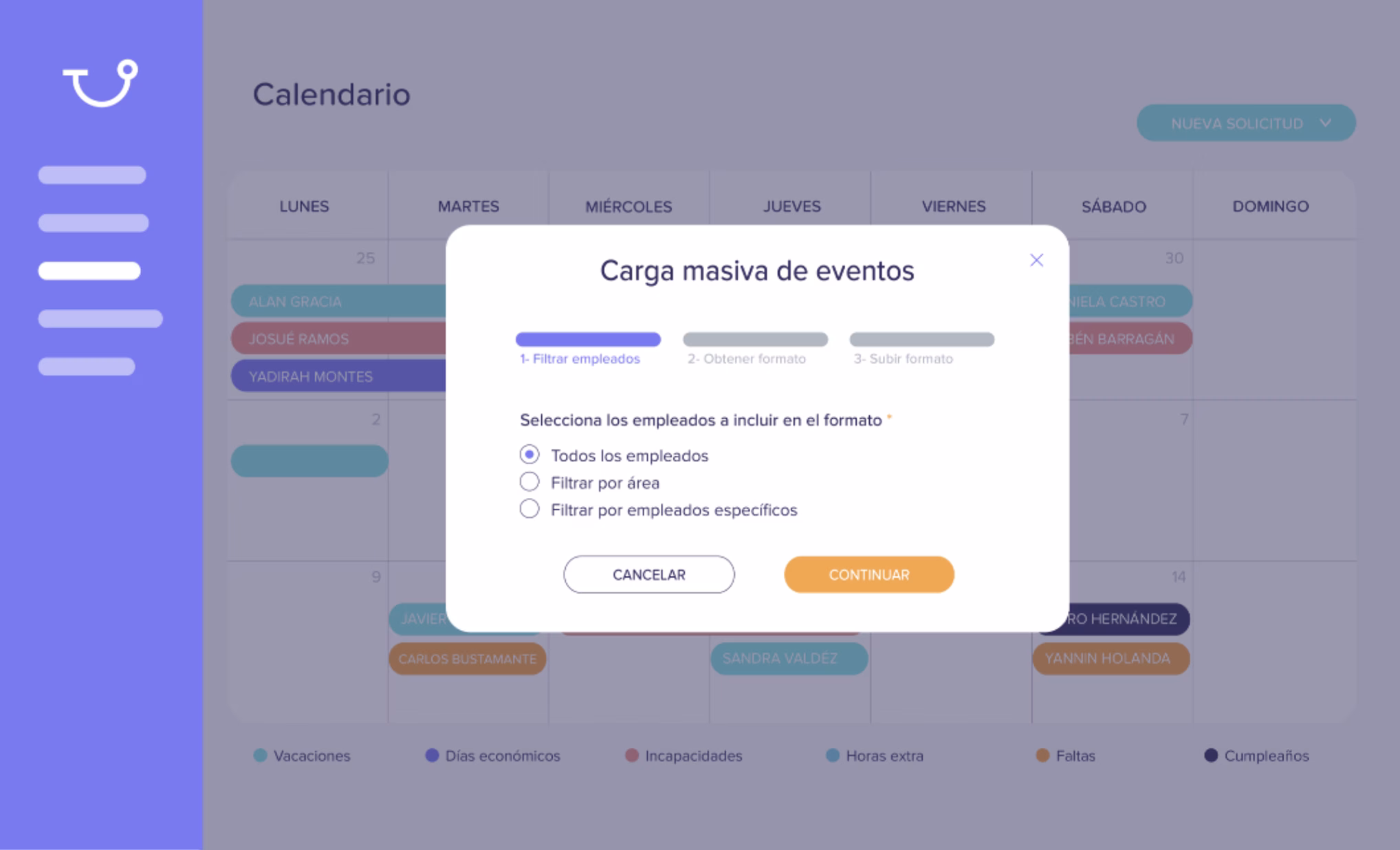 Carga masiva de incidencias sin problema